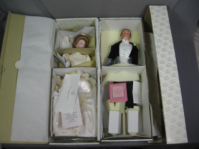 Franklin Mint Gibson Girl Porcelain Bride & Groom Dolls
