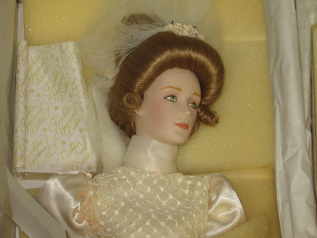 Franklin Mint Gibson Girl Porcelain Bride & Groom Dolls 1