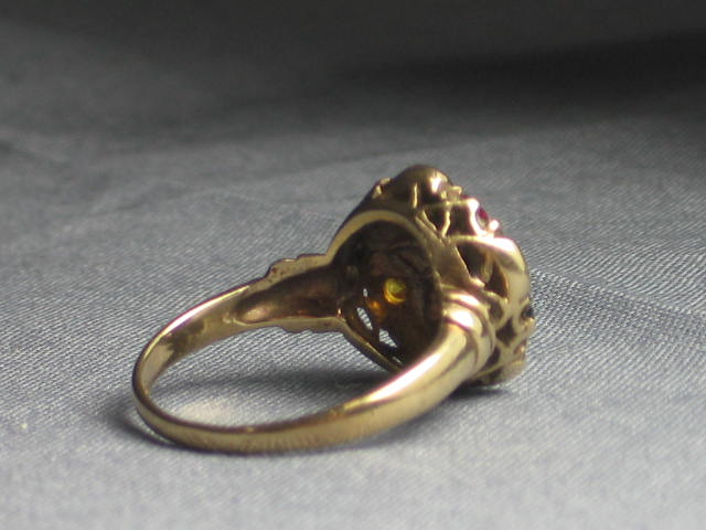 Ladies Vintage 10K Gold Order Eastern Star Masonic Ring 5