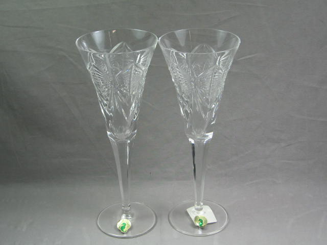 2 Waterford Crystal Happiness Toastings Champagne Flute