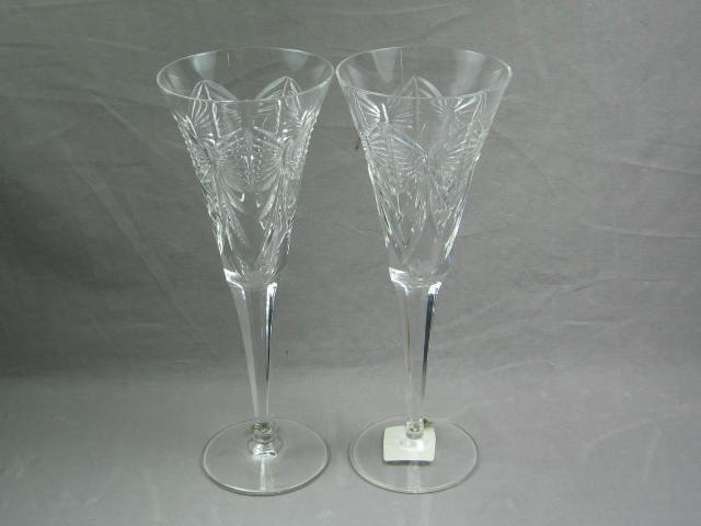 2 Waterford Crystal Happiness Toastings Champagne Flute 2