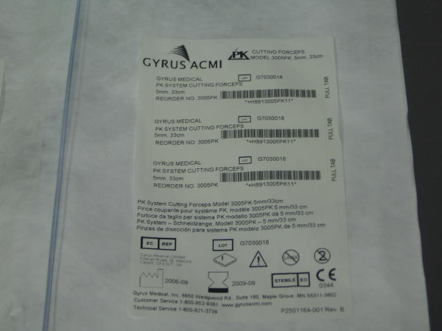 6 New Gyrus Acmi 3005PK PK System Cutting Forceps Lot 2