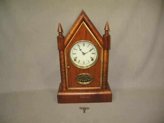 Vintage Antique Gilbert Steeple Mantel Mantle Clock NR