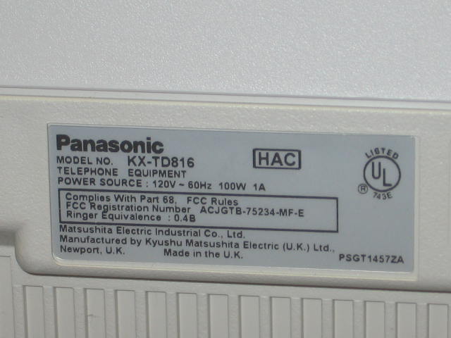Panasonic D816 KX-TD816 KSU Digital Super Hybrid System 1