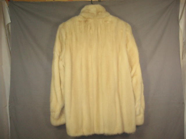 Ladies Vintage 3/4 Length White Mink Fur Coat Size Med 2