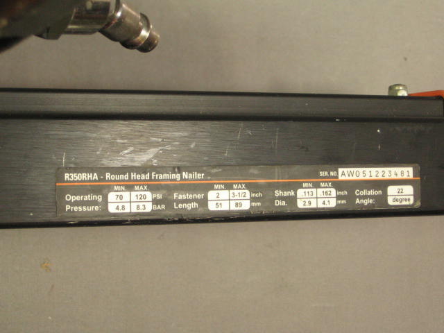 Ridgid R350RHA 3 1/2" Round Head Framing Air Nailer Gun 5