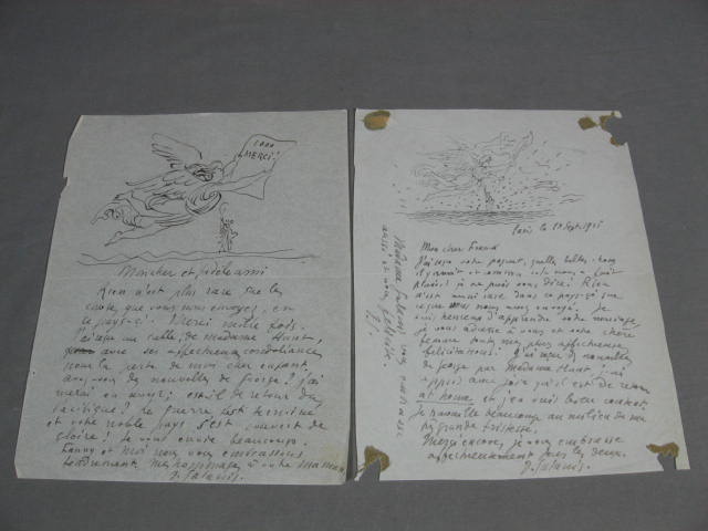 Demetrios Galanis Hand Signed Letters + Sketch Drawing