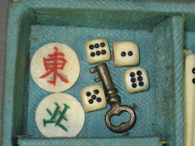 1920s Antique Mah Jong Jongg Mahjong Ivory Bamboo Set 3