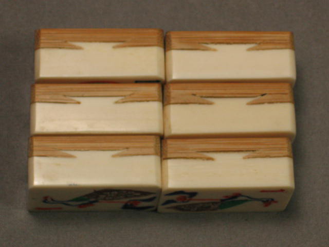 1920s Antique Mah Jong Jongg Mahjong Ivory Bamboo Set 13