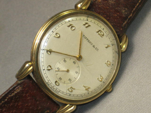 Vintage 1947 Tiffany & Co Gold Swiss Wrist Watch NR! 8