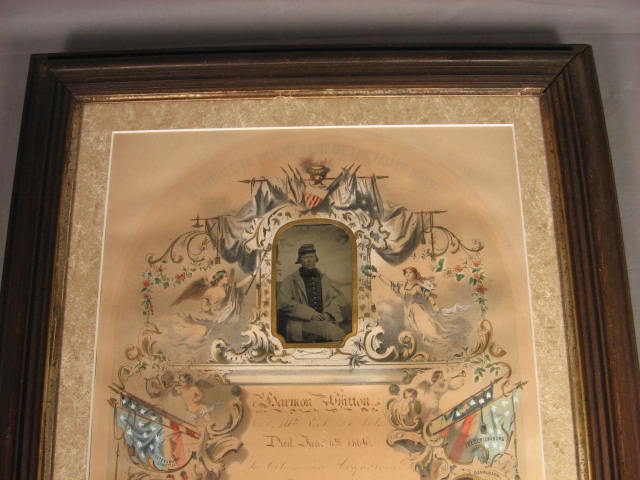 1864 Vermont Civil War Death Certificate Tintype Photo 1