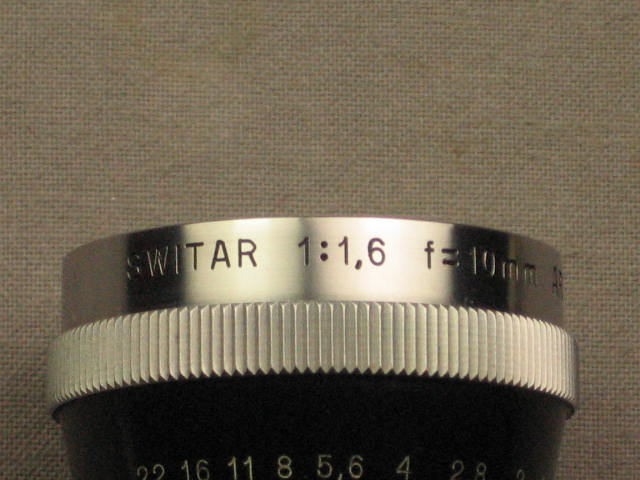Kern-Paillard Bolex Switar f1.6 10mm C-Mount Movie Lens 6