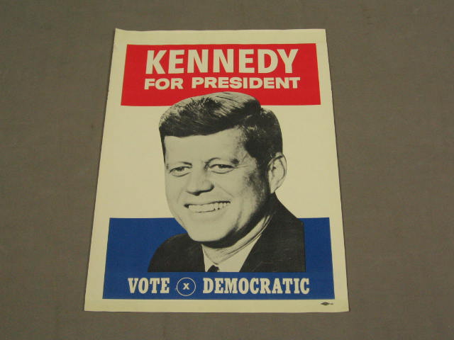 Rare Vintage 1960s JFK John F Kennedy Campaign Poster