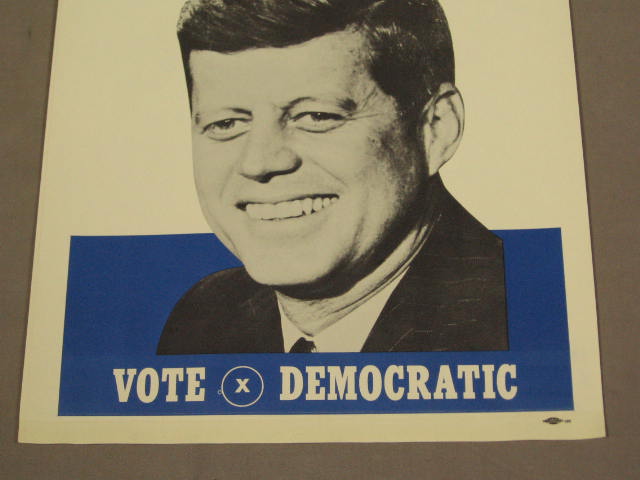 Rare Vintage 1960s JFK John F Kennedy Campaign Poster 2