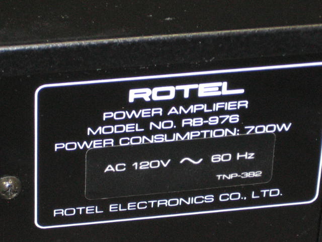 Rotel Six 6 Channel Stereo Power Amplifier Amp RB-976 8