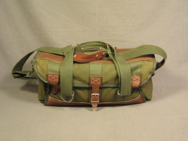 Vintage Orvis Canvas +Leather Fly Fishing Tackle Bag NR