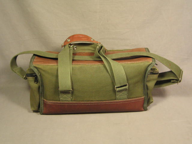 Vintage Orvis Canvas +Leather Fly Fishing Tackle Bag NR 1