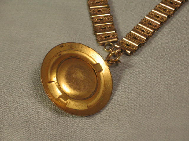 Antique Gold Filled GF Book Chain Necklace Photo Locket 10