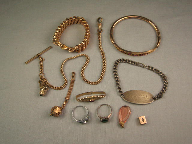 Vintage Antique Gold Silver Jewelry Lot Rings Bracelets