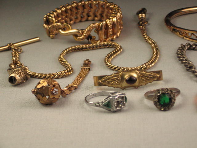 Vintage Antique Gold Silver Jewelry Lot Rings Bracelets 1