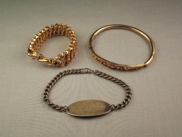 Vintage Antique Gold Silver Jewelry Lot Rings Bracelets 7