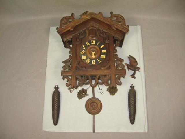 Vintage Antique German Cuckoo Clock For Parts/Repair NR