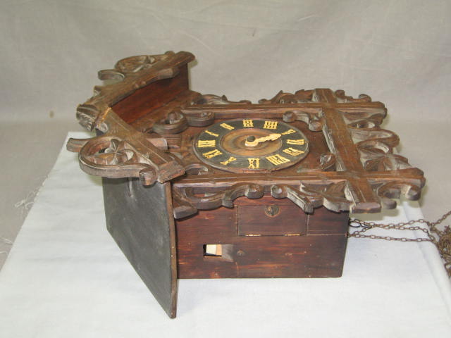 Vintage Antique German Cuckoo Clock For Parts/Repair NR 6