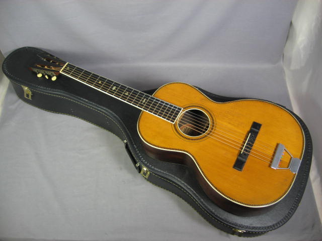Vintage Antique Washburn Parlor Acoustic Guitar W/ Case