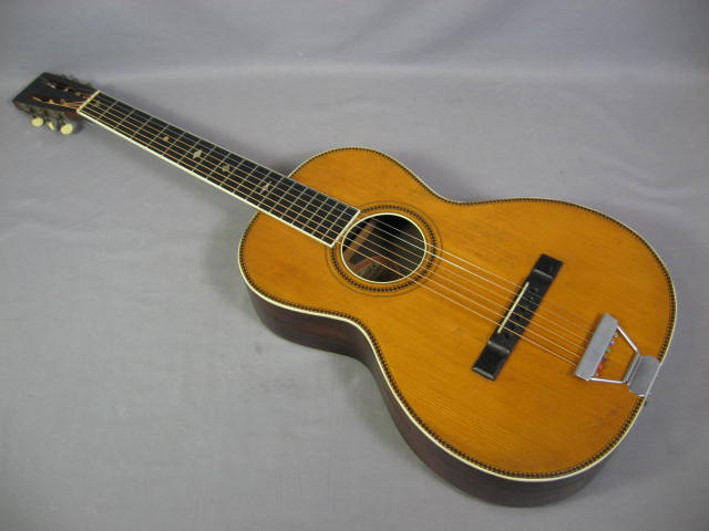 Vintage Antique Washburn Parlor Acoustic Guitar W/ Case 1