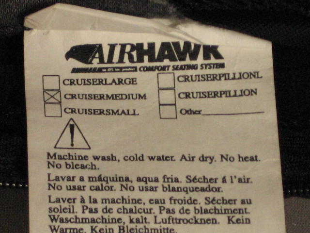 Airhawk Air Hawk Cruiser Medium Motorcycle Seat Cushion 7