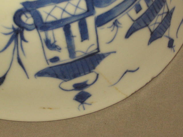 Antique 7-Pc Canton Blue China Set Bowls Dish Platter + 8