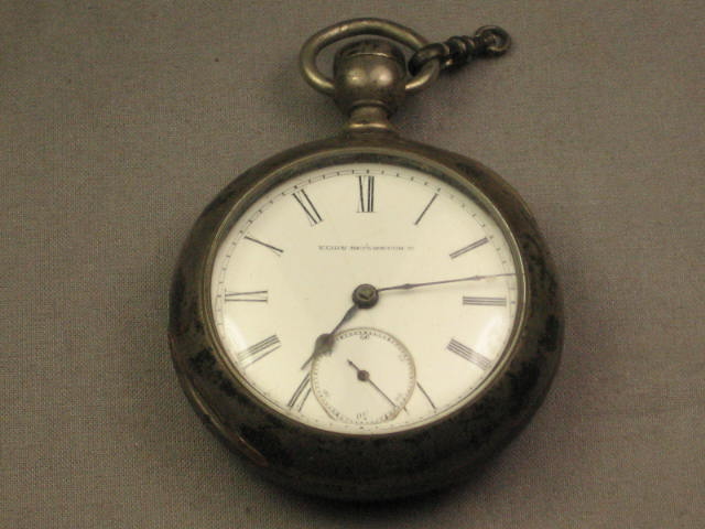 Antique 1885 Elgin G M GM Wheeler Silver Pocket Watch