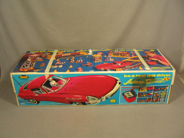 1966 Deluxe Reading Topper Toy Johnny Speed Jaguar +Box 10