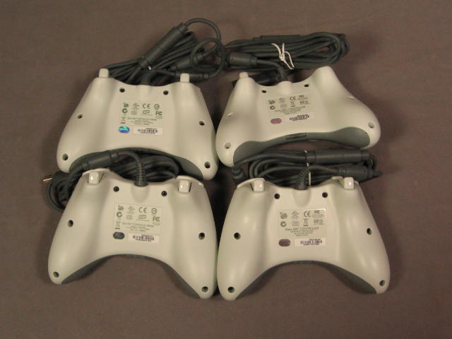 4 Genuine Microsoft Xbox 360 Wired Game Controllers NR! 1