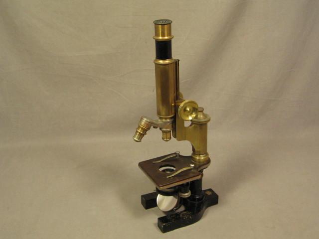 Vtg Antique Bausch & Lomb Brass Monocular Microscope NR 1