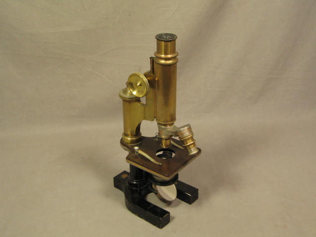 Vtg Antique Bausch & Lomb Brass Monocular Microscope NR 2
