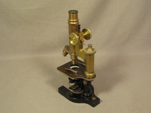 Vtg Antique Bausch & Lomb Brass Monocular Microscope NR 4