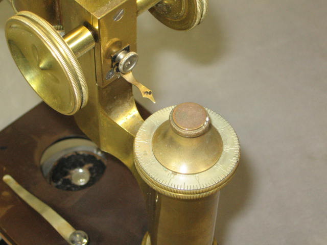 Vtg Antique Bausch & Lomb Brass Monocular Microscope NR 6