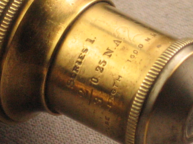 Vtg Antique Bausch & Lomb Brass Monocular Microscope NR 8