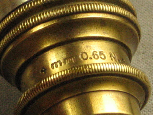 Vtg Antique Bausch & Lomb Brass Monocular Microscope NR 9