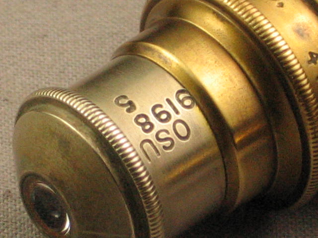 Vtg Antique Bausch & Lomb Brass Monocular Microscope NR 10