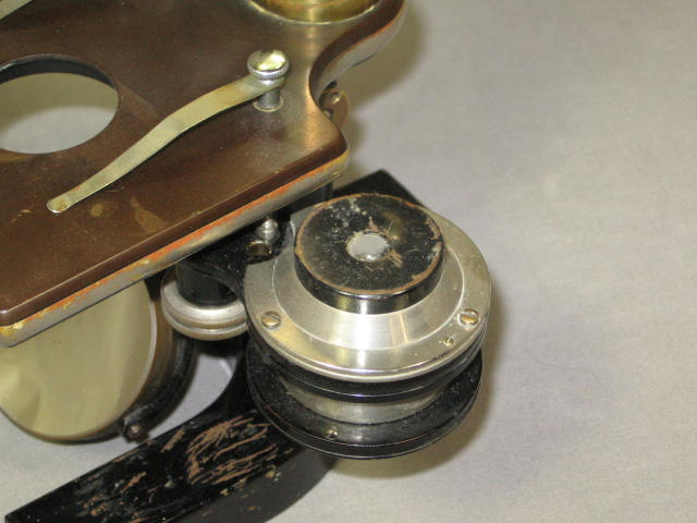 Vtg Antique Bausch & Lomb Brass Monocular Microscope NR 12