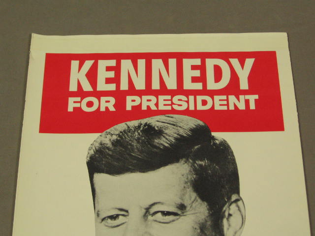 Rare Original 1960 JFK John F Kennedy Campaign Poster 1