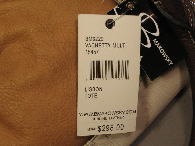 NWT B. Makowski Vachetta Multi Lisbon Tote Bag $298 NR! 4