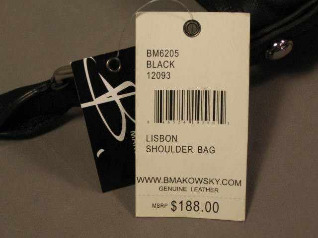 NWT B. Makowsky Lisbon Shoulder Bag Purse Black $188 NR 3