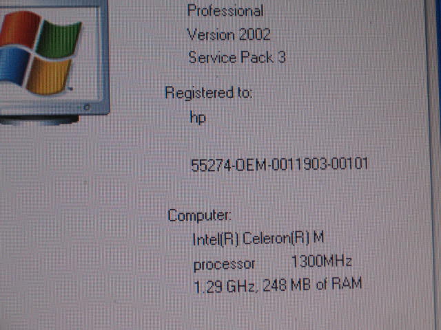 HP Compaq nx5000 Laptop Celeron M 1.3GHz 248MB 30GB XP+ 4