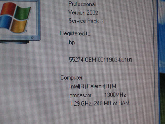 HP Compaq nx5000 Laptop Celeron M 1.3GHz 248MB 30GB XP+ 4