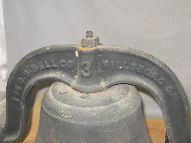 Antique 1886 Hillsboro #3 Cast Iron Farm School Bell NR 4