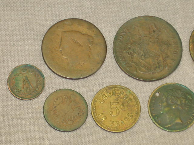 Coin Lot 1700s Britannia Half Penny 1861 Indian Head + 29