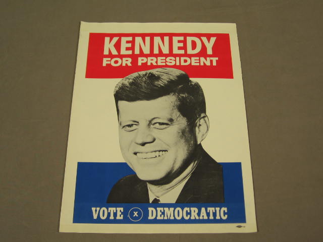 Rare Vintage 1960s JFK John F Kennedy Campaign Poster
